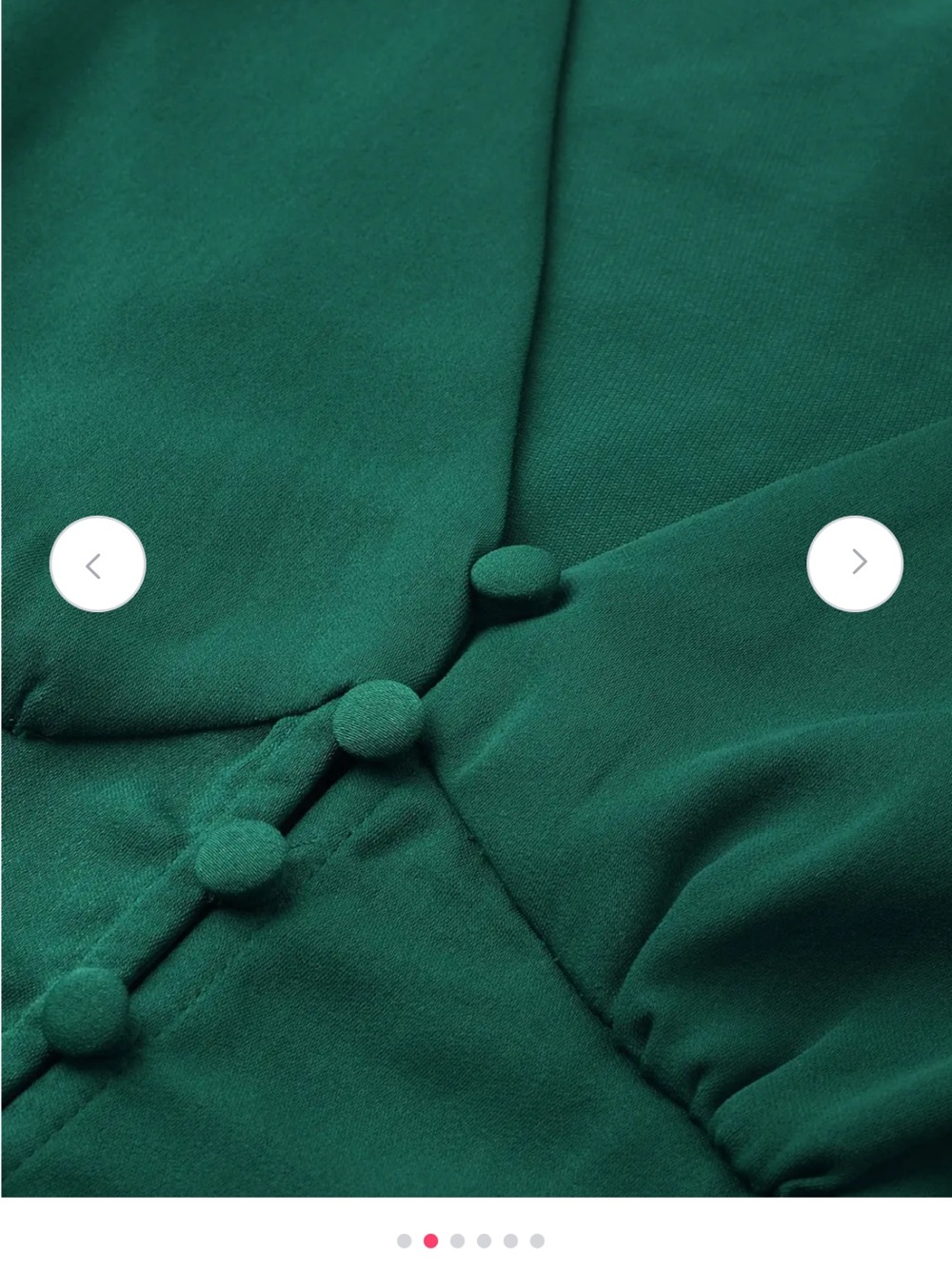 Y2K Emerald Green V-Neck Button-Front Women's Top - Picture 2 of 4